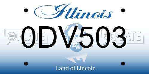 0DV503 Illinois License Plate