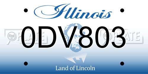 0DV803 Illinois License Plate