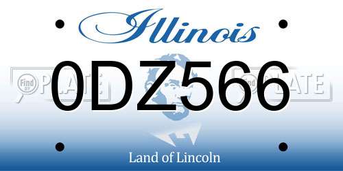0DZ566 Illinois License Plate