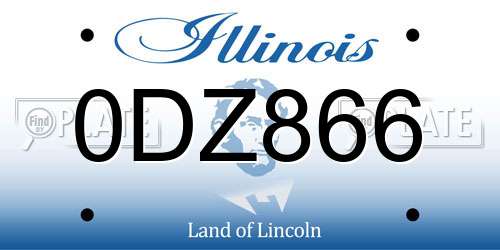 0DZ866 Illinois License Plate