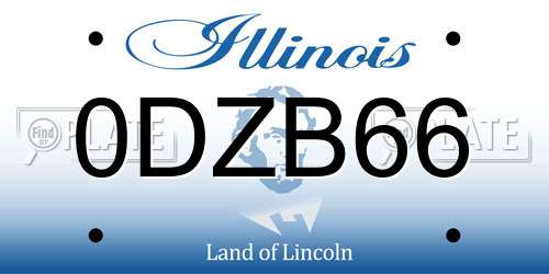 0DZB66 Illinois License Plate
