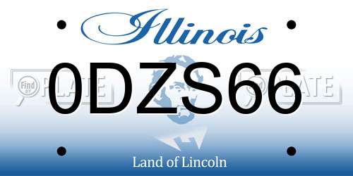 0DZS66 Illinois License Plate