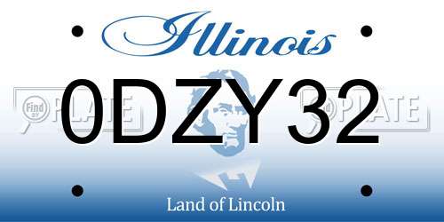 0DZY32 Illinois License Plate