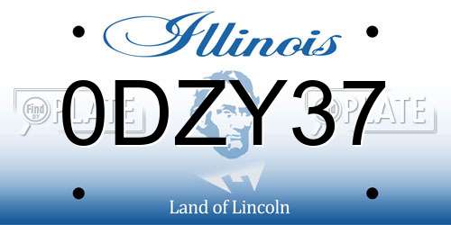 0DZY37 Illinois License Plate