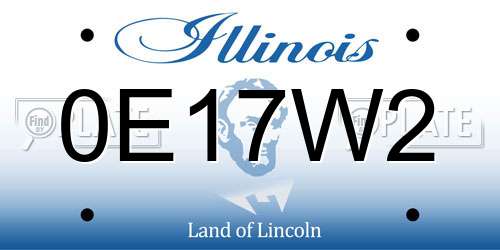 0E17W2 Illinois License Plate
