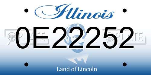 0E22252 Illinois License Plate
