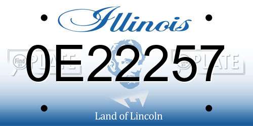 0E22257 Illinois License Plate