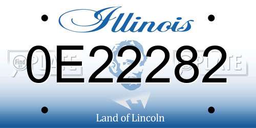 0E22282 Illinois License Plate