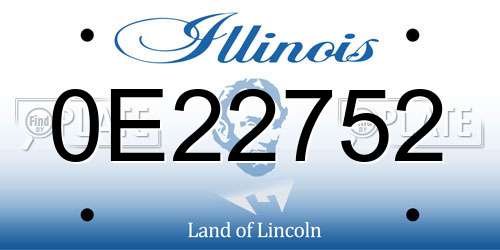 0E22752 Illinois License Plate