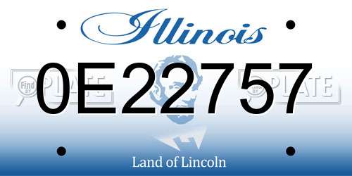 0E22757 Illinois License Plate