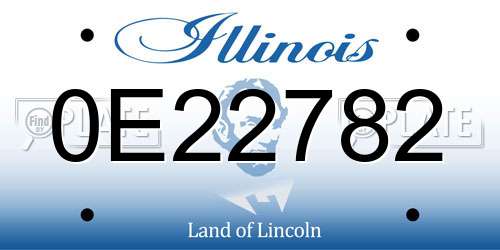 0E22782 Illinois License Plate