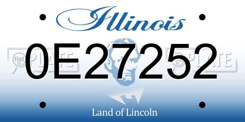 0E27252 Illinois License Plate