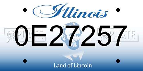 0E27257 Illinois License Plate