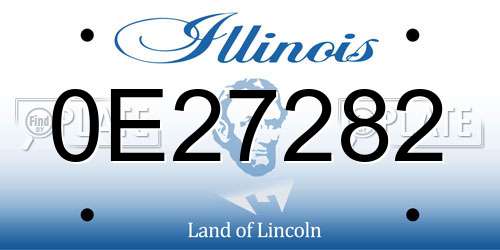 0E27282 Illinois License Plate