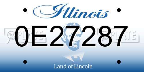 0E27287 Illinois License Plate