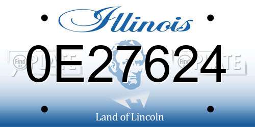 0E27624 Illinois License Plate
