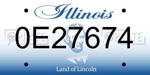 0E27674 Illinois License Plate