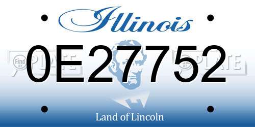 0E27752 Illinois License Plate