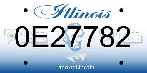 0E27782 Illinois License Plate