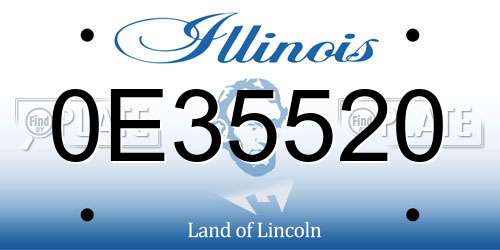 0E35520 Illinois License Plate