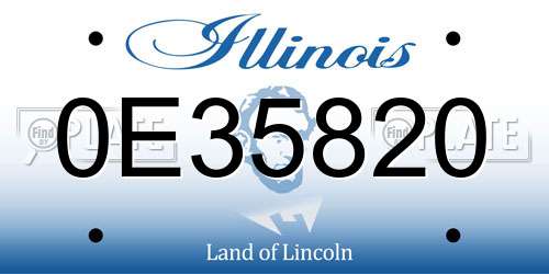 0E35820 Illinois License Plate
