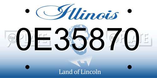 0E35870 Illinois License Plate