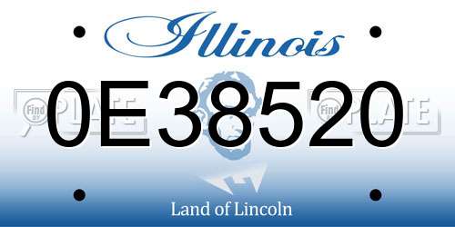 0E38520 Illinois License Plate