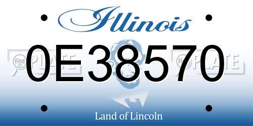 0E38570 Illinois License Plate