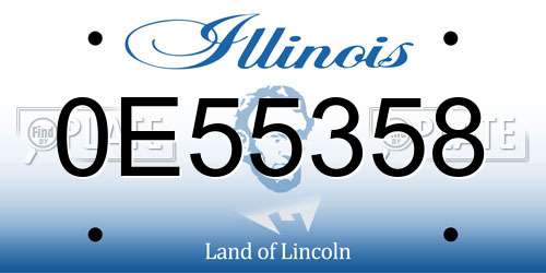 0E55358 Illinois License Plate