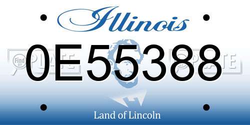 0E55388 Illinois License Plate
