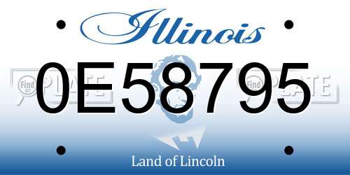 0E58795 Illinois License Plate