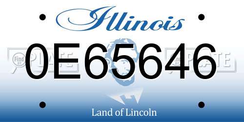 0E65646 Illinois License Plate