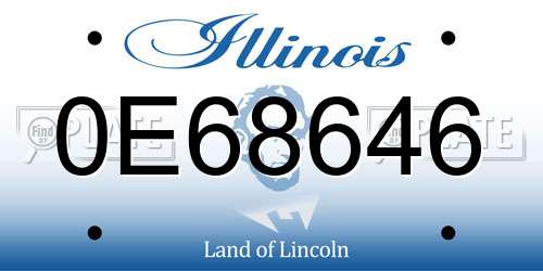 0E68646 Illinois License Plate