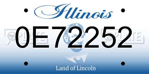 0E72252 Illinois License Plate