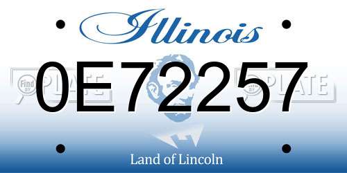 0E72257 Illinois License Plate