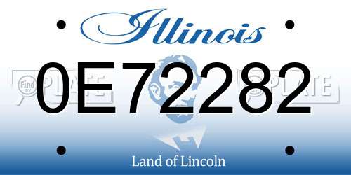 0E72282 Illinois License Plate