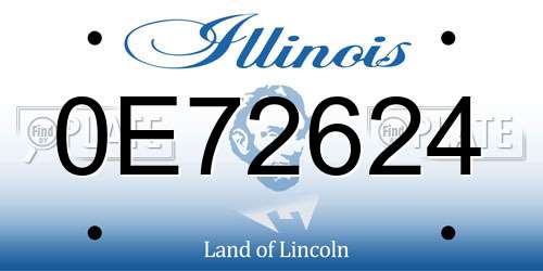 0E72624 Illinois License Plate