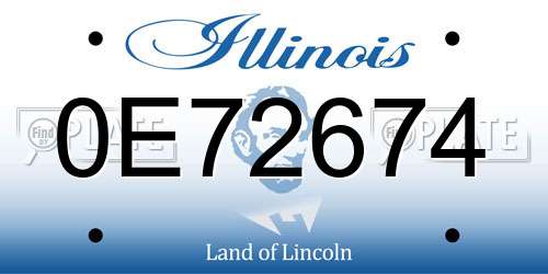 0E72674 Illinois License Plate