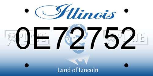 0E72752 Illinois License Plate