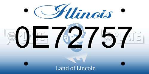0E72757 Illinois License Plate