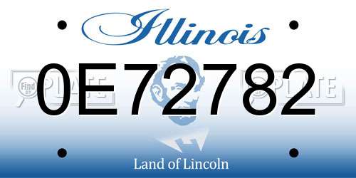 0E72782 Illinois License Plate