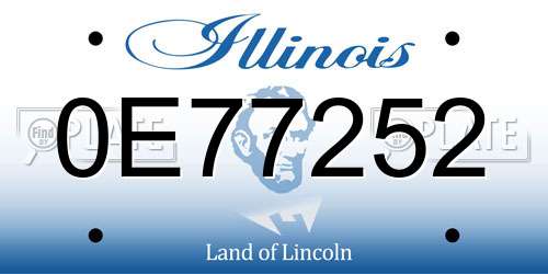 0E77252 Illinois License Plate