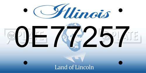 0E77257 Illinois License Plate