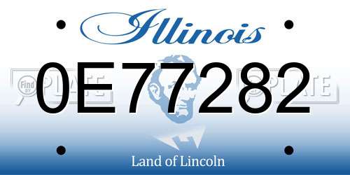 0E77282 Illinois License Plate