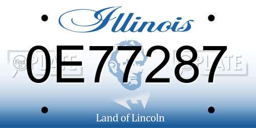 0E77287 Illinois License Plate
