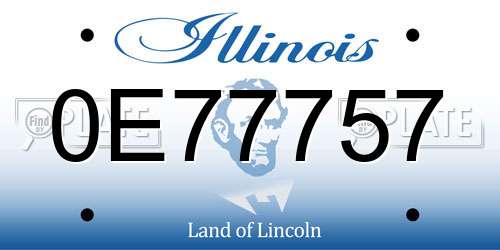 0E77757 Illinois License Plate