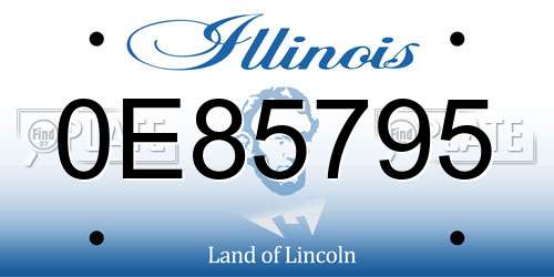0E85795 Illinois License Plate
