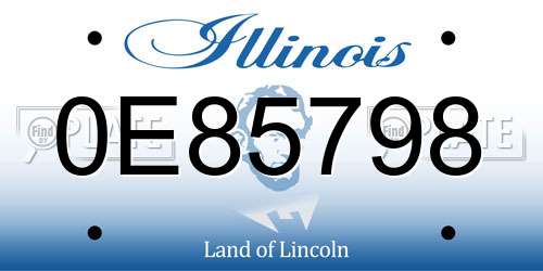 0E85798 Illinois License Plate