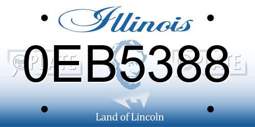 0EB5388 Illinois License Plate