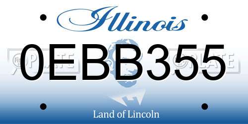 0EBB355 Illinois License Plate